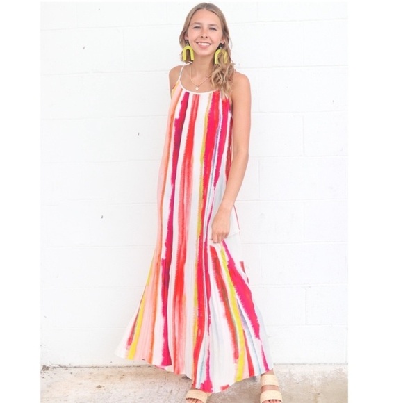 BB DAKOTA Colorful Pleated Sleeveless Maxi Dress - Picture 3 of 10